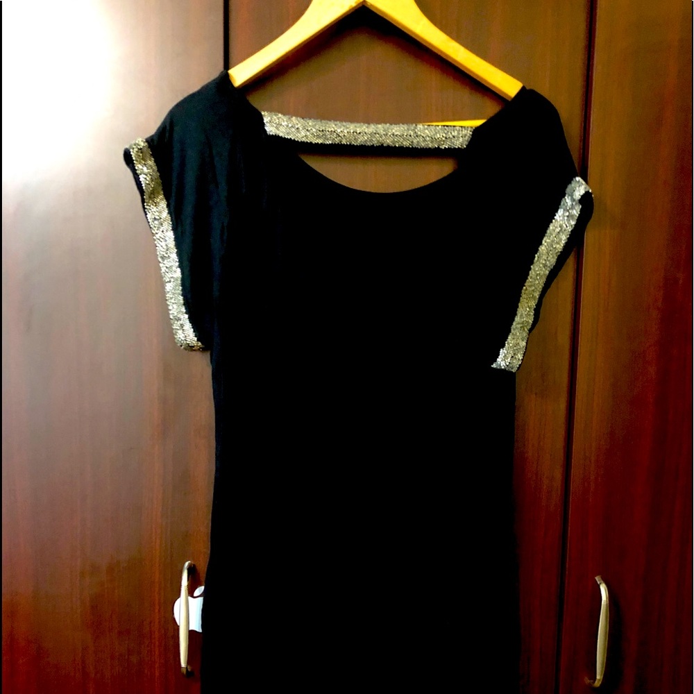 Black tunic with silver sequins